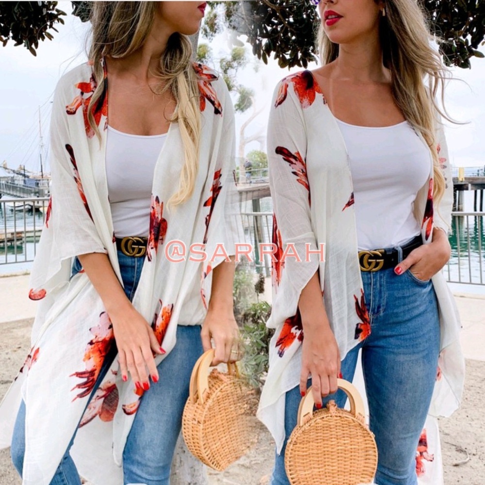 New Bohemian Floral Print Kimono Cardi - Picture 6 of 12